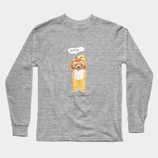 Cute bear design "Hello" Long Sleeve T-Shirt